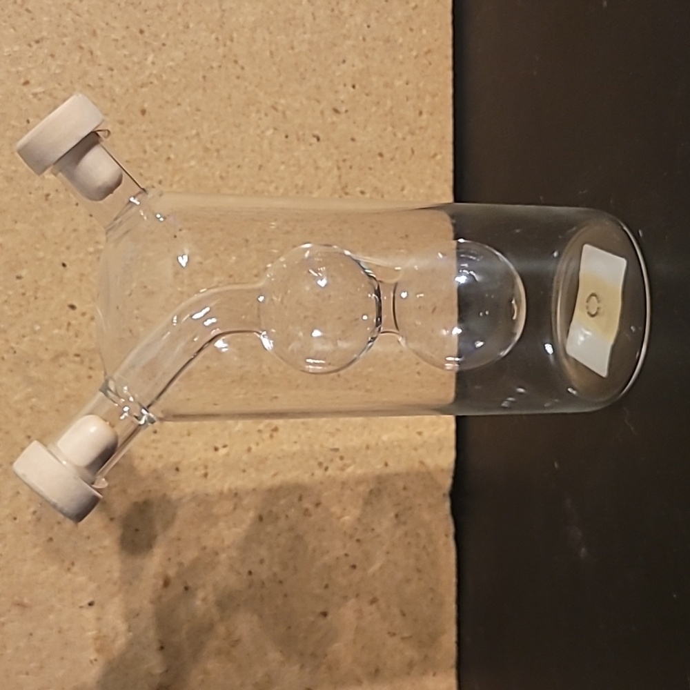 Vinegar & Oil Clear Glass Bottle Cruet 2-in-1 With Stoppers Hanging Double Layer